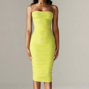 Elegant Lime Midi Dress